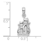 FJC Finejewelers 925 Sterling Silver Rhodium Plated Polished Big and Little Cats Charm 9 mm