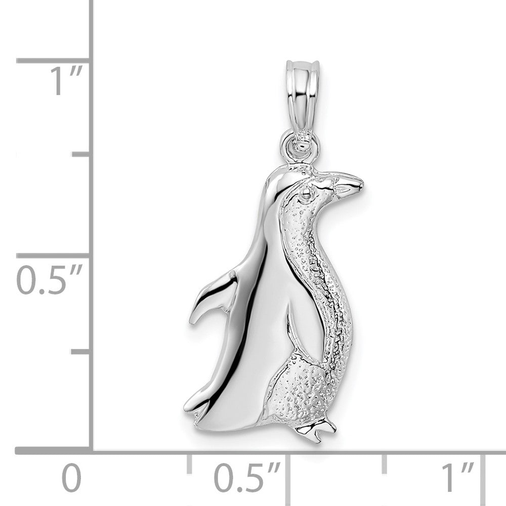 FJC Finejewelers 925 Sterling Silver Rhodium Plated Polished Penguin Charm 10 mm