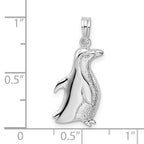 FJC Finejewelers 925 Sterling Silver Rhodium Plated Polished Penguin Charm 10 mm