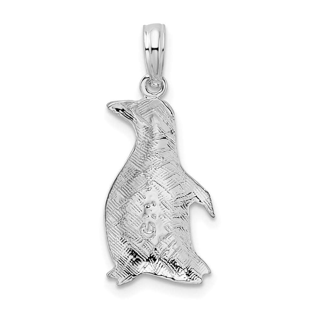 FJC Finejewelers 925 Sterling Silver Rhodium Plated Polished Penguin Charm 10 mm