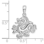 FJC Finejewelers 925 Sterling Silver Rhodium Plated Polished Small Dragon Charm 24 x 17 mm