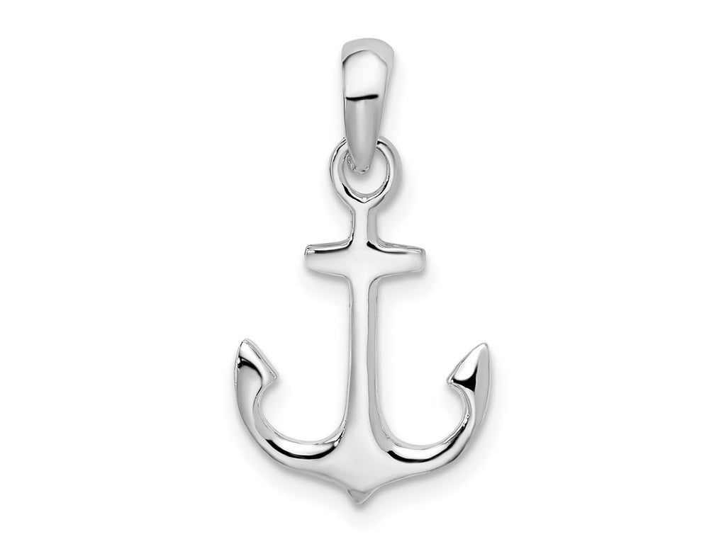 FJC Finejewelers 925 Sterling Silver Rhodium Plated Polished 3D Anchor Charm 22 x 12 mm