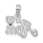 FJC Finejewelers 925 Sterling Silver Polished Mom with Heart Charm