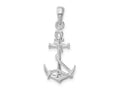 FJC Finejewelers 925 Sterling Silver Rhodium Plated 3D Anchor with Rope and Shackle Charm 27 x 11 mm