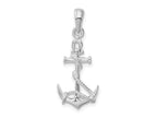FJC Finejewelers 925 Sterling Silver Rhodium Plated 3D Anchor with Rope and Shackle Charm 27 x 11 mm