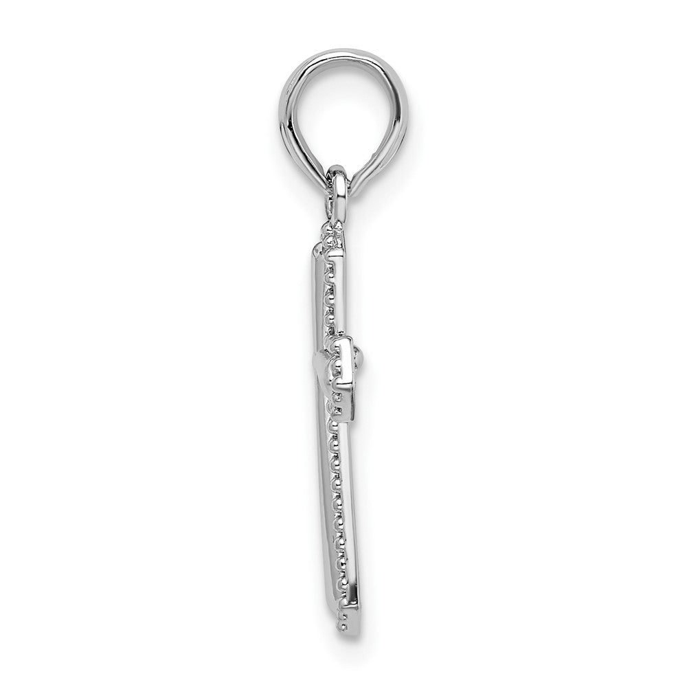 FJC Finejewelers 925 Sterling Silver Polished Beaded Passion Cross Charm 11 mm