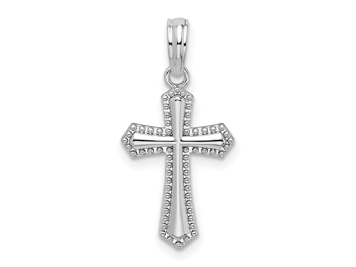 FJC Finejewelers 925 Sterling Silver Polished Beaded Passion Cross Charm 11 mm