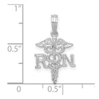 FJC Finejewelers 925 Sterling Silver Rhodium Plated Polished RN Caduceus Charm 22 x 12 mm