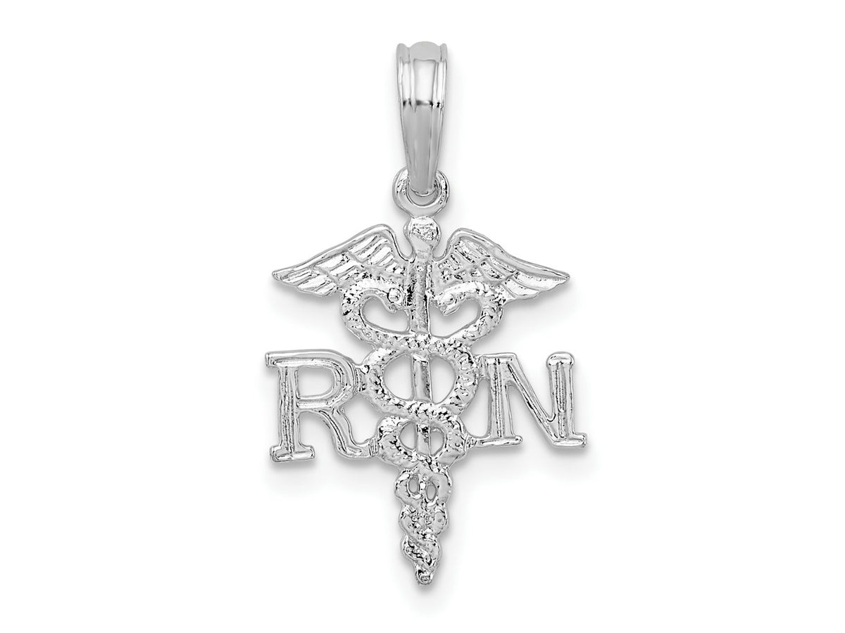 FJC Finejewelers 925 Sterling Silver Rhodium Plated Polished RN Caduceus Charm 22 x 12 mm