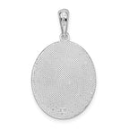 FJC Finejewelers 925 Sterling Silver d Textured Flamingos with Palm Tree Oval Charm 30 x 17 mm