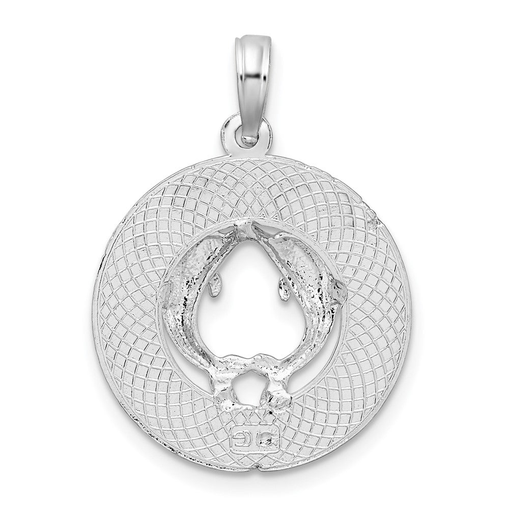 FJC Finejewelers 925 Sterling Silver d Polished Sanibel Circle with Dolphins Charm 25 x 18 mm