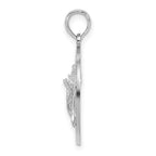 FJC Finejewelers 925 Sterling Silver Rhodium Plated Polished Sanibel Circle with Shell Charm 25 x 18 mm