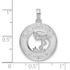 FJC Finejewelers 925 Sterling Silver d Polished Sanibel Circle with Flamingo Charm 25 x 18 mm