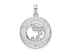 FJC Finejewelers 925 Sterling Silver d Polished Sanibel Circle with Flamingo Charm 25 x 18 mm