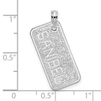 FJC Finejewelers 925 Sterling Silver Textured Florida Sanibel License Plate Charm 26 x 17 mm