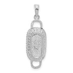 FJC Finejewelers 925 Sterling Silver Rhodium Plated Polished 3D Rectangular Basket Charm 32 x 9 mm