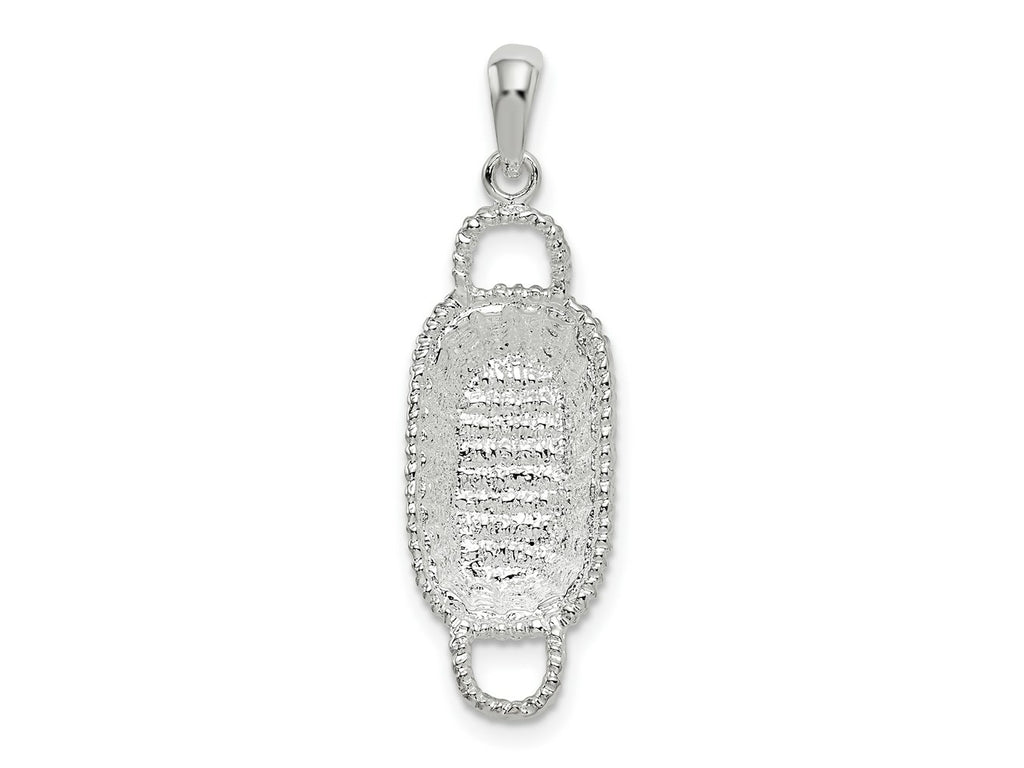 FJC Finejewelers 925 Sterling Silver Rhodium Plated Polished 3D Rectangular Basket Charm 32 x 9 mm
