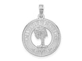 FJC Finejewelers 925 Sterling Silver Rhodium Plated Charleston Circle with Palm Tree Charm 25 x 18 mm