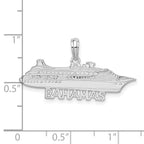 FJC Finejewelers 925 Sterling Silver Rhodium Plated Polished Bahamas Cruise Ship Charm 16 x 30 mm