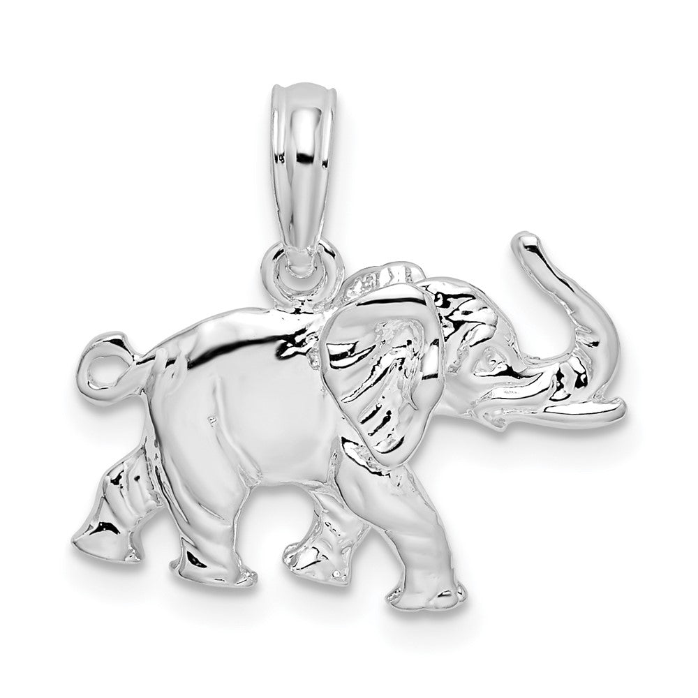 FJC Finejewelers 925 Sterling Silver Rhodium Plated Polished 3D Elephant Charm 18 mm