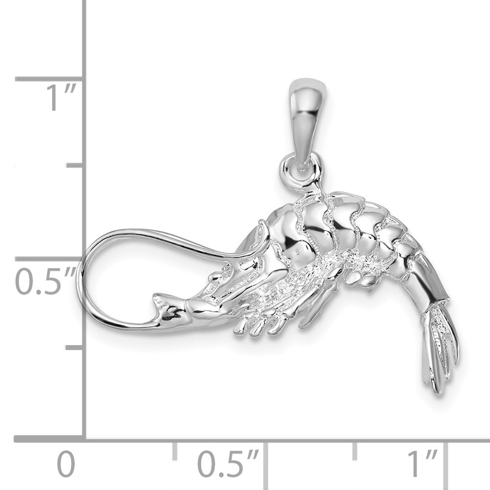 FJC Finejewelers 925 Sterling Silver Rhodium Plated Polished 3D Shrimp Charm 22 x 27 mm