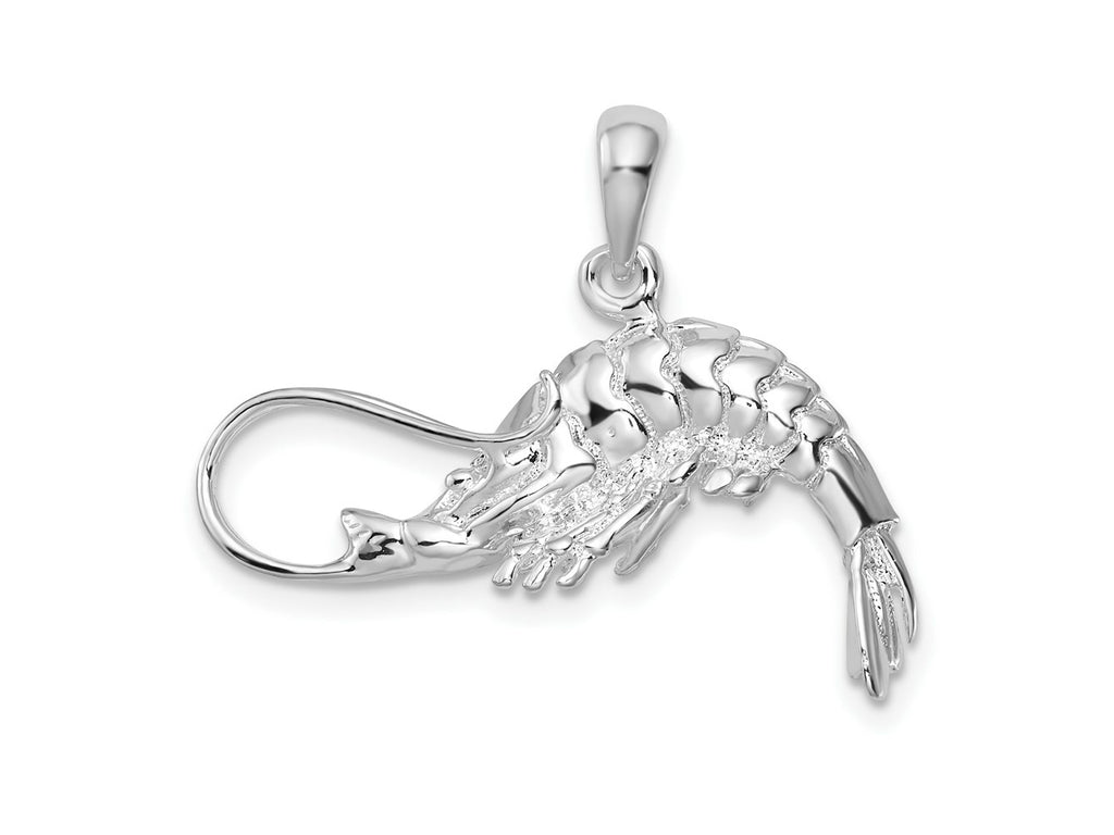FJC Finejewelers 925 Sterling Silver Rhodium Plated Polished 3D Shrimp Charm 22 x 27 mm