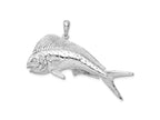 FJC Finejewelers 925 Sterling Silver Rhodium Plated Polished Mahi-Mahi Fish Charm 38 x 50 mm