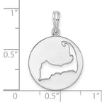FJC Finejewelers 925 Sterling Silver Polished Cape Cod Cut-out Charm 24 x 17 mm