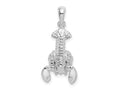 FJC Finejewelers 925 Sterling Silver Rhodium Plated Polished Moveable Lobster Charm 27 x 12 mm
