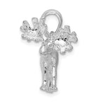 FJC Finejewelers 925 Sterling Silver Rhodium Plated Textured 3D Standing Moose Charm 18 mm