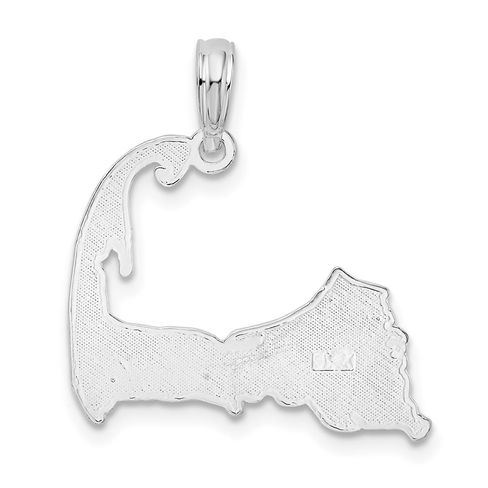FJC Finejewelers 925 Sterling Silver Polished Cape Cod Map Charm 23 x 19 mm
