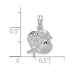 FJC Finejewelers 925 Sterling Silver Rhodium Plated Polished Shell Cluster Charm 18 x 11 mm