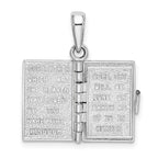FJC Finejewelers 925 Sterling Silver Rhodium Plated Moveable 3D Lord's Prayer Bible Charm 27 x 15 mm