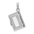 FJC Finejewelers 925 Sterling Silver Rhodium Plated Moveable 3D Spanish Santa Biblia Charm 25 x 15 mm