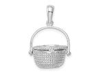 FJC Finejewelers 925 Sterling Silver Rhodium Plated Polished 3D Nantucket Basket Charm 25 x 16 mm