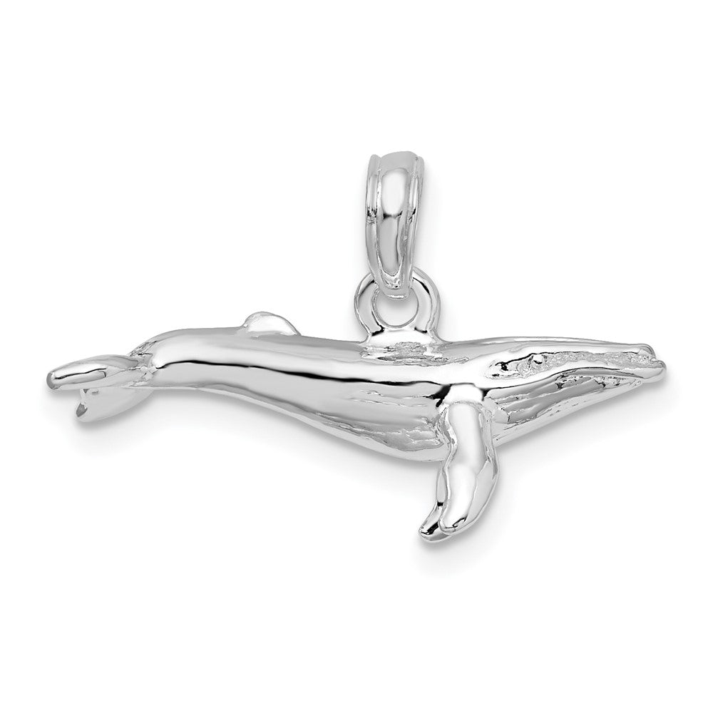 FJC Finejewelers 925 Sterling Silver Rhodium Plated Polished 3D Humpback Whale Charm 15 x 23 mm