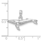 FJC Finejewelers 925 Sterling Silver Rhodium Plated Polished 3D Humpback Whale Charm 15 x 23 mm