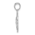 FJC Finejewelers 925 Sterling Silver Rhodium Plated Polished/Textured Sand Dollar Charm 22 x 14 mm