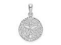 FJC Finejewelers 925 Sterling Silver Rhodium Plated Polished/Textured Sand Dollar Charm 22 x 14 mm