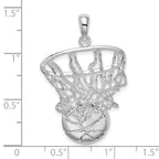 FJC Finejewelers 925 Sterling Silver Rhodium Plated Polished Basketball in Net Charm 23 mm