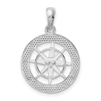 FJC Finejewelers 925 Sterling Silver Rhodium Plated Polished Nautical Compass Charm 24 x 16 mm