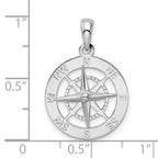 FJC Finejewelers 925 Sterling Silver Rhodium Plated Polished Nautical Compass Charm 24 x 16 mm