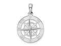 FJC Finejewelers 925 Sterling Silver Rhodium Plated Polished Nautical Compass Charm 24 x 16 mm