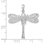 FJC Finejewelers 925 Sterling Silver Rhodium Plated Polished Cut-out Dragonfly Charm 29 mm
