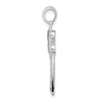 FJC Finejewelers 925 Sterling Silver Rhodium Plated Polished Cut-out Dragonfly Charm 29 mm