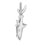 FJC Finejewelers 925 Sterling Silver d Polished 3D Shark Hanging from Rope Charm 56 x 17 mm