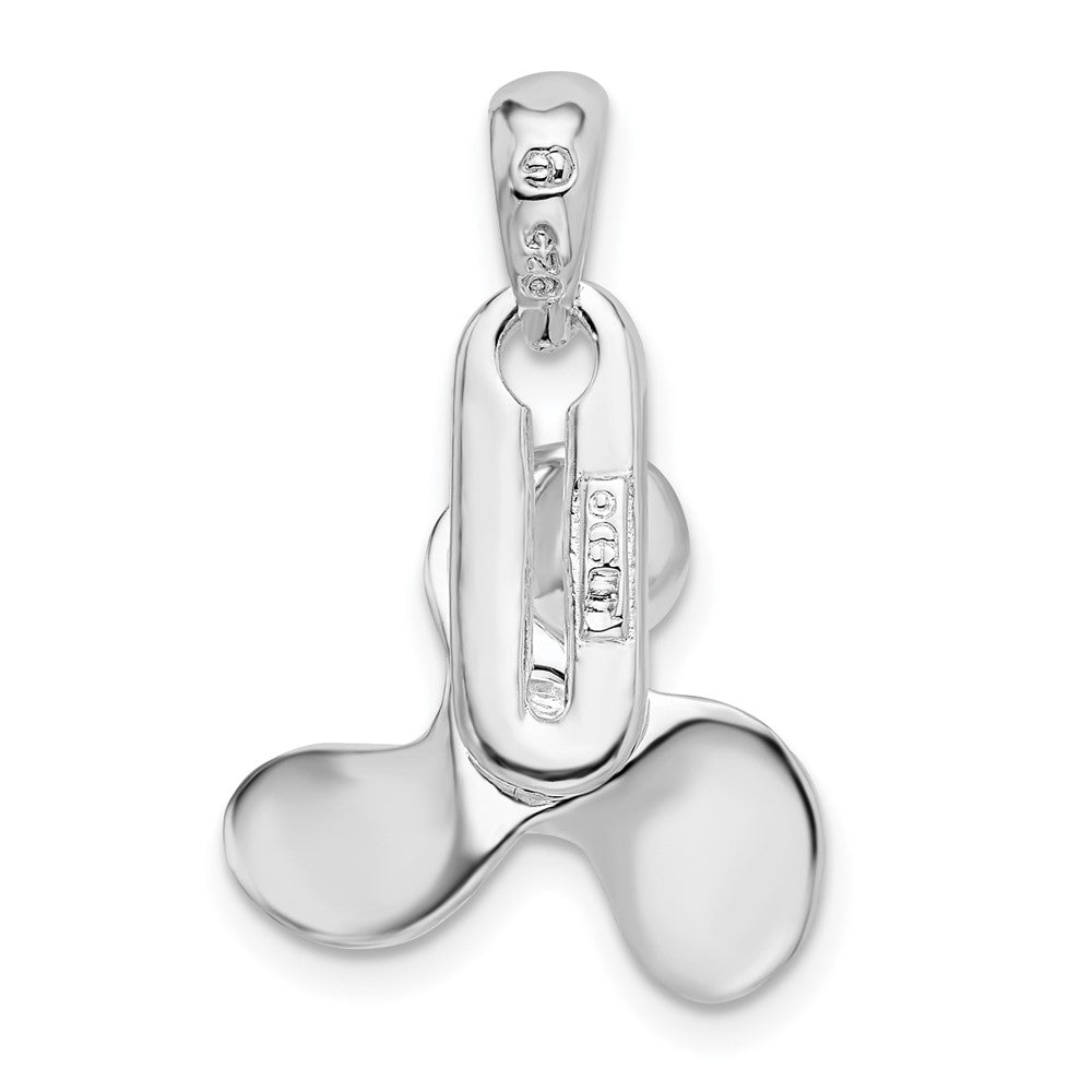 FJC Finejewelers 925 Sterling Silver Rhodium Plated Polished Moveable 3D Propeller Charm 23 x 15 mm