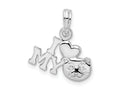 FJC Finejewelers 925 Sterling Silver Rhodium Plated Polished I Heart My Cat Charm 15 mm
