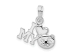 FJC Finejewelers 925 Sterling Silver Rhodium Plated Polished I Heart My Cat Charm 15 mm