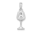 FJC Finejewelers 925 Sterling Silver Rhodium Plated Polished Wine Glass Charm 22 x 7 mm